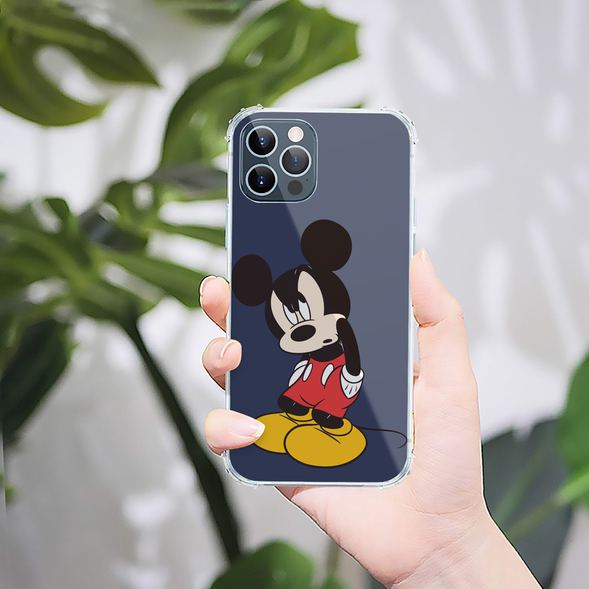 （画像用） ミッキーマウス Mickey Mouse 【iPhone 12シリーズ対応】透明スマホケース（クリアソフトケース）
